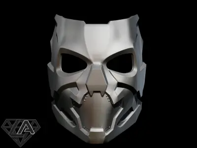 Cyberpunk sci-fi demon mask 3D print model
