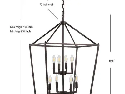 Joree Light Lantern Chandelier - 3 Colour 3D model