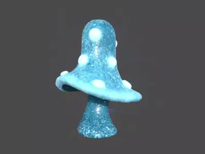 Fantasy Mushroom B02 Blue - Scene Backdrop Design Low-poly 3D model