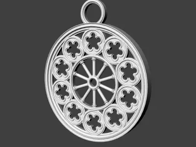 Rose Window Pendant 3D print model