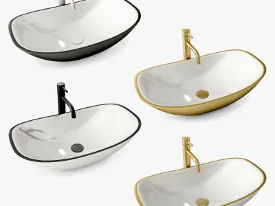 Washbasin Royal with a mixer Lungo High 3D model