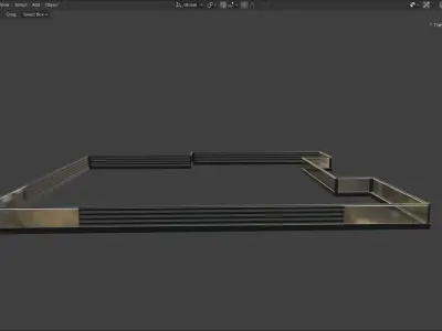 Black Glass railing Low-poly 3D model