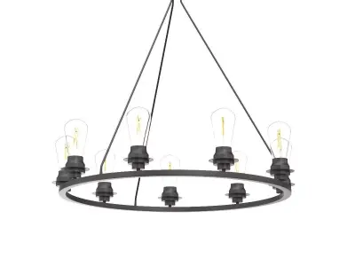 Progress Lighting Debut 9-Light Graphite Modern Chandelier 3D model