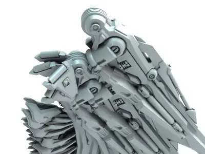Rigged Mechanical Wings 3D Model 3D model