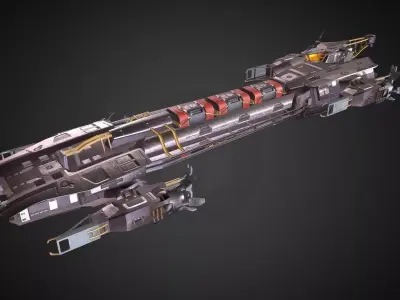 Cargo Spaceship Low-poly 3D model