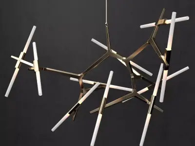 Chandelier Agnes 20 lights GOLD 3D model