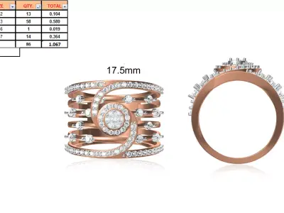 Ladies-Elegant Stone Rings For Womens 60 3D print model