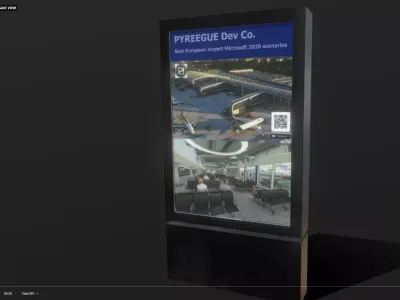 Outdoor Advertising Light Box  Low-poly 3D model