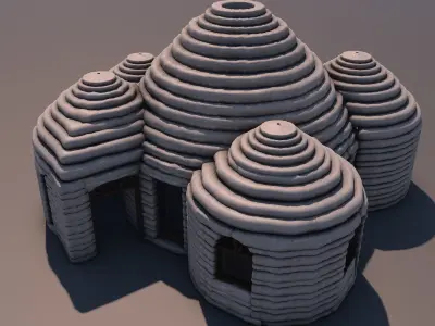 Domo SuperAdobe Bioconstruccion Low-poly 3D model
