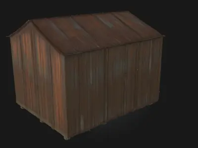Rustic Metal Shack  Weathered Shelter of Rural Industry 3D model