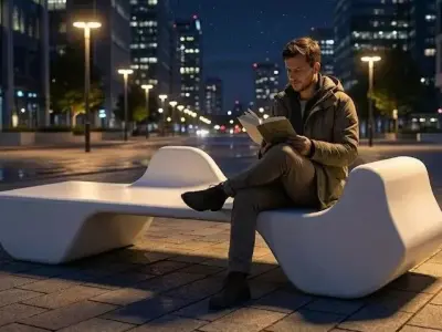 Parametric Organic Wooden Bench Modern Fluid Street Furniture Low-poly 3D model