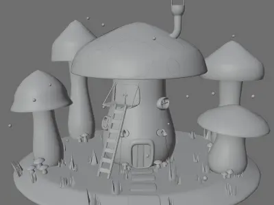 Mushroom house model 3D model