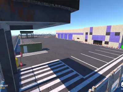 Modular Parking Lot V1 - All Formats Low-poly 3D model