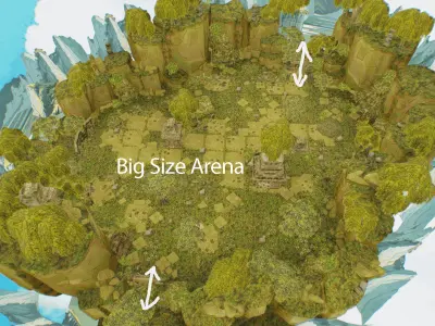 Ancient Arena Level Abandoned Ruin Location Temple Jungle Toon Low-poly 3D model