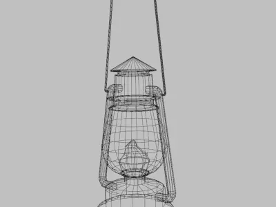 Old Low Poly Kerosene Lamp Low-poly 3D model