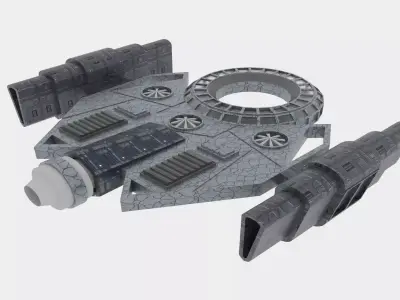 Mig-S Spaceship  Low-poly 3D model