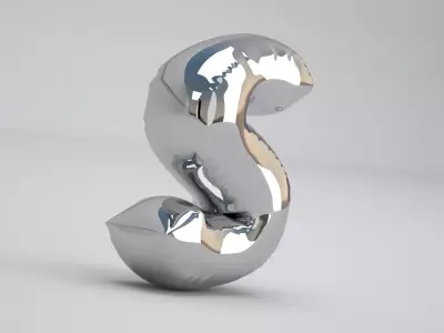 S Balloon Silver 3D model