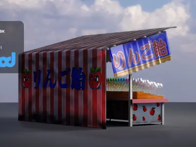 Japanese Street Stall 0007 Candy Apple 3D model
