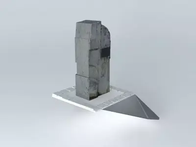 Top piece of concrete with light 3D model