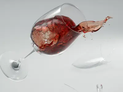 Wine glass mishaps 3D model