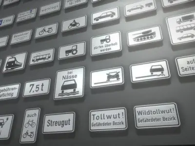 Additional traffic signs -2 Low-poly 3D model