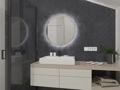 Cozy bright shower room 3D model