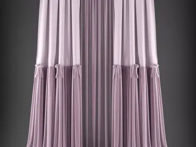Curtains curtain Low-poly 3D model buy