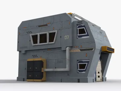 Factory Industrial Sci Fi x15 Low-poly 3D model