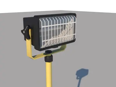 Static Halogen Work Light Low-poly 3D model