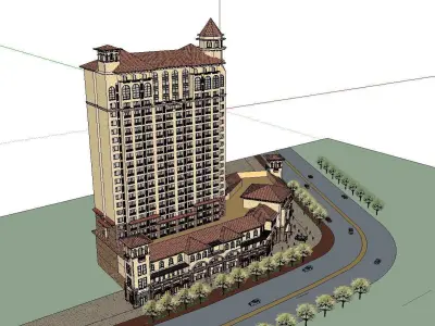 vacation spot-Resort-Fashion Leisure Hotel-0101 3D model