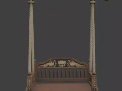 Wooden Swing 3D model
