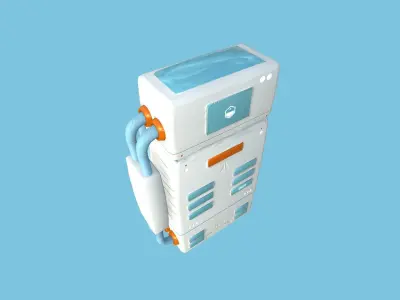 Astronaut Backpack 04 - White Blue - Character Design Fashion Low-poly 3D model