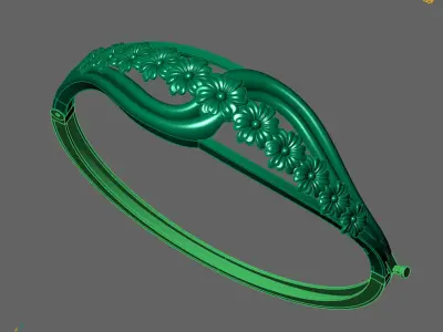 Womens Bracelets Bangles 3DM STL OBJ With Details  3D print model