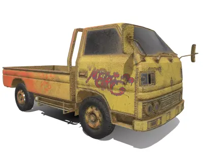mitsubishi-colt-diesel truck with graffiti 3D model