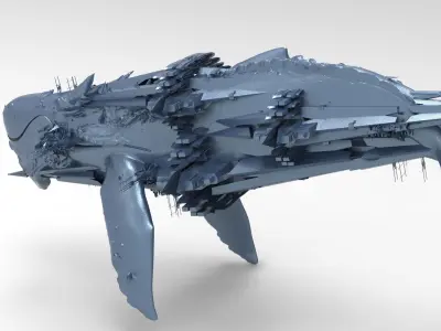 Dark Cyberpunk Ocean rig 4 3D model purchase