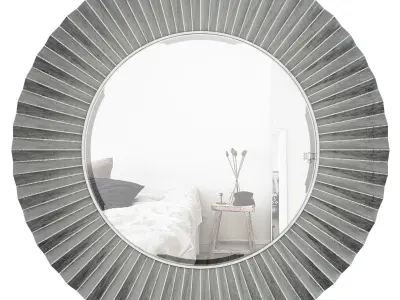 Sunburst Round Wall Mirror 3D model