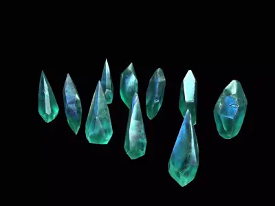 Low Poly Gem Pbr Set gemstone Low-poly 3D model