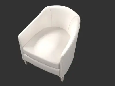 white armchair with seams 3D model