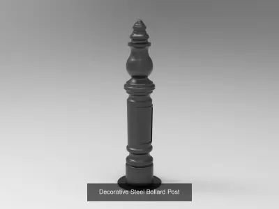 Bollard Collection gun with handle 3D Model Pack