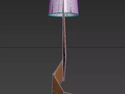 Teak Zig Zag Lamp 3D model