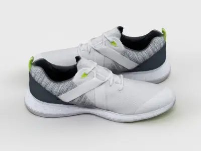 White Sports Shoes 3D model