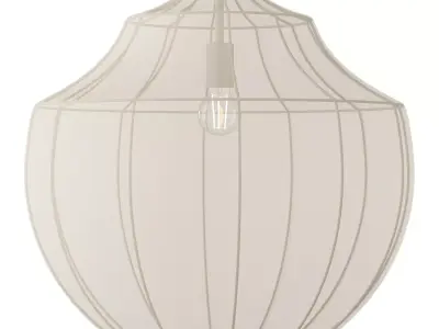Hanglamp Beau van netstof in cremekleur - Hanging lamp 3D model