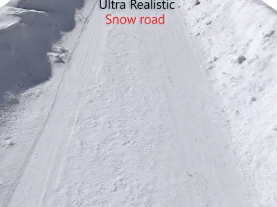 Ultra realistic Snow roads HQ 3D Model Pack