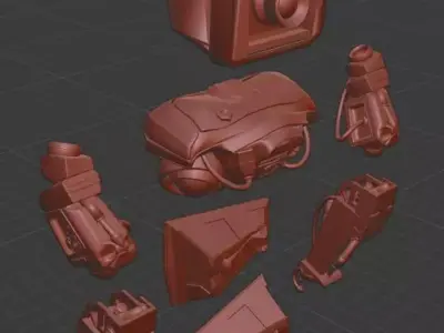 Mech Robot Kitbash - Tech kit - Robot camera - sci-fi 3D model