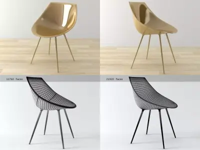 Lago four different chairs 3D model