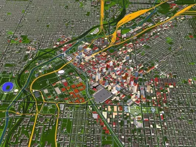 Denver City GIS Aug 2020 Low-poly 3D model