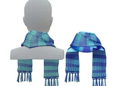 Cartoon High Poly Subdivision Winter Scart Low-poly 3D model