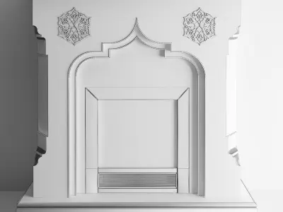 Fireplace with mirrow 3D model