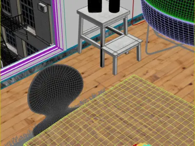 Modern dining room 3D model