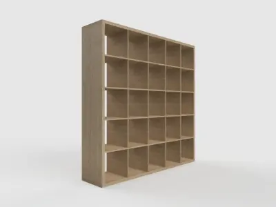 IKEA KALLAX Shelf Unit 5x5 Walnut Effect Light Grey 3D model